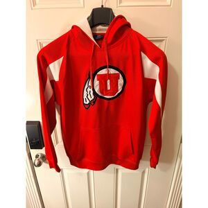 Pro Player Hoodie Mens L Red Good Utah Utes Embroidered Pullover Sweatshirt